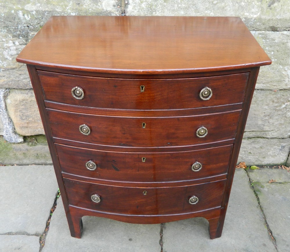 small mahogany bowfront chest of drawers