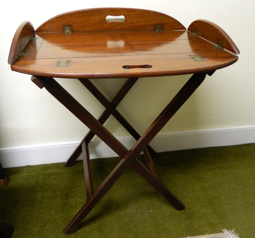 georgian mahogany folding butlers tray on stand