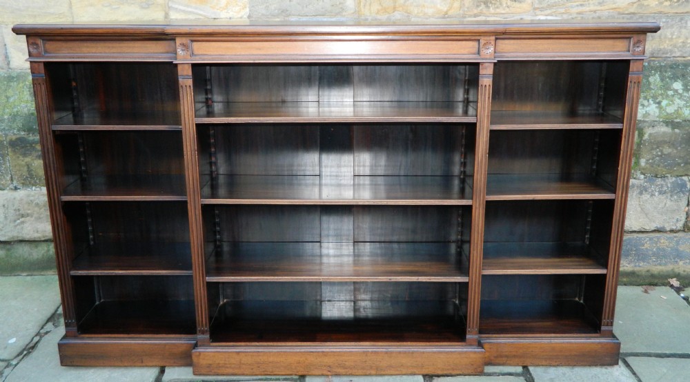 mahogany breakfront bookcase