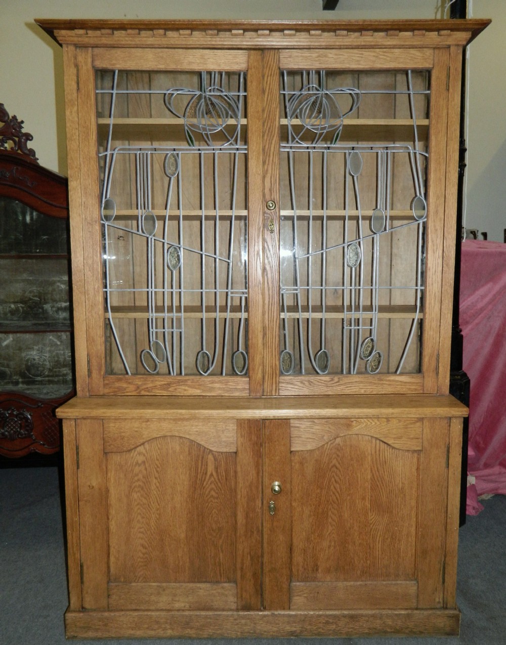 scottish arts & crafts oak bookcase