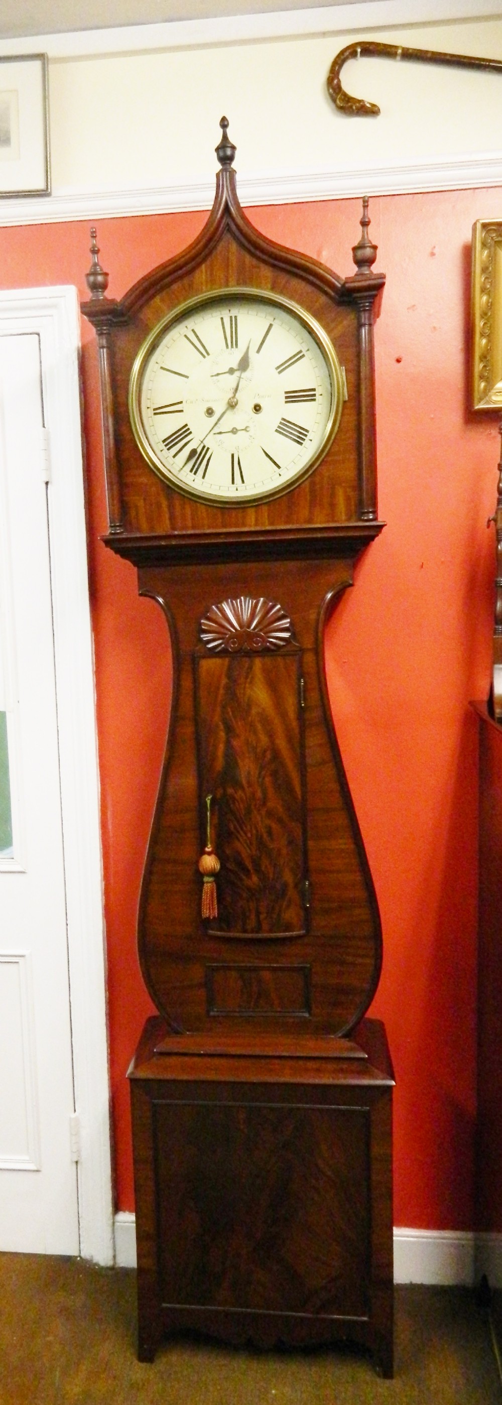 Scottish mahogany grandfather clock