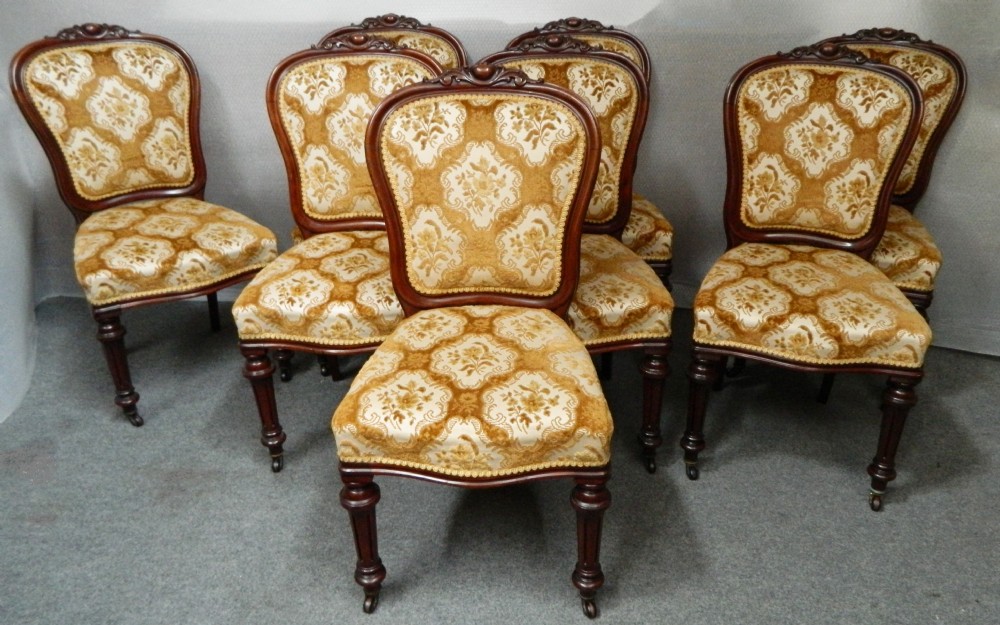 set of eight mahogany dining chairs