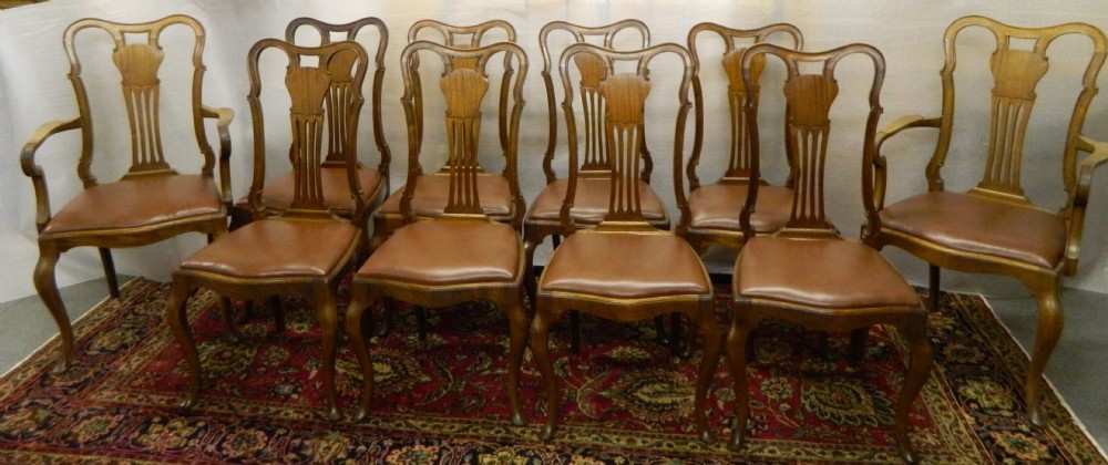 set of ten mahogany dining chairs