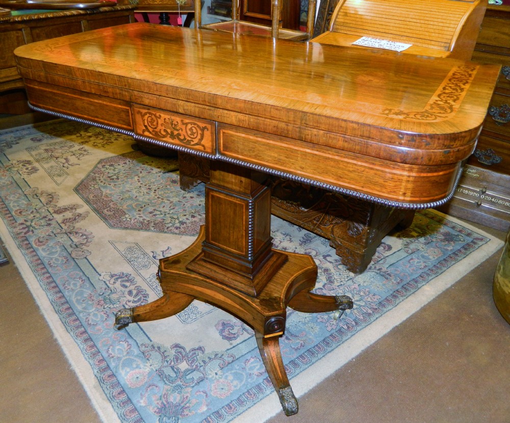 inlaid rosewood card table