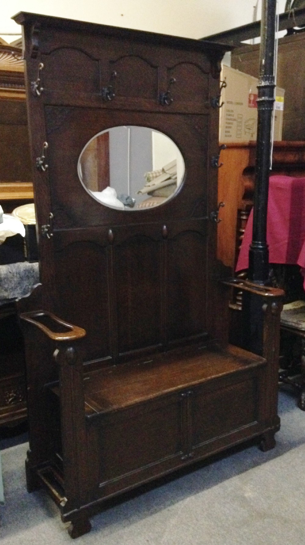 large oak hall stand