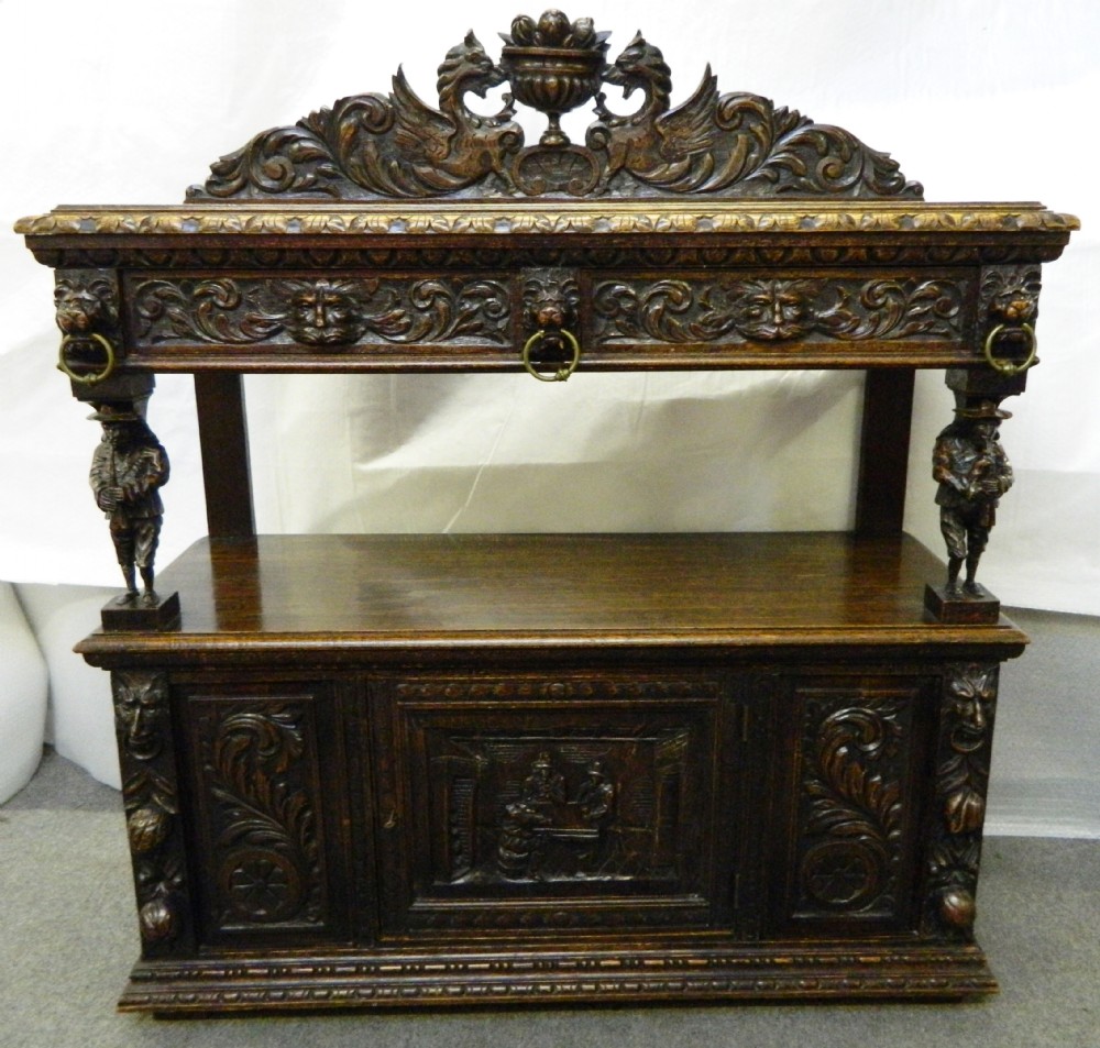 carved oak buffet