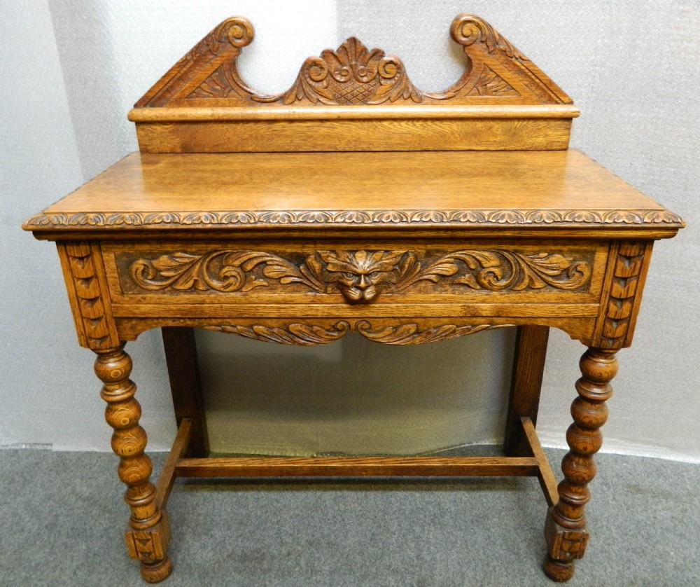 carved oak hall table