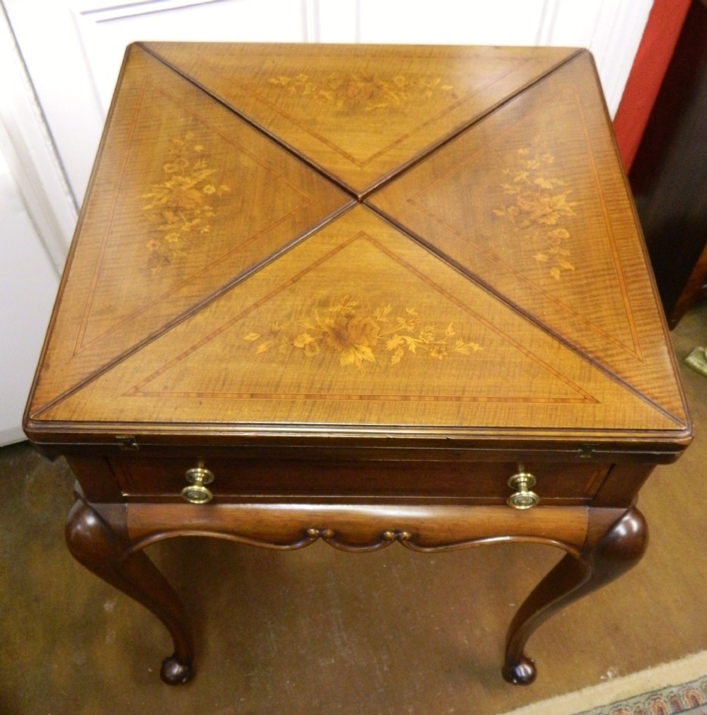 mahogany envelope card table