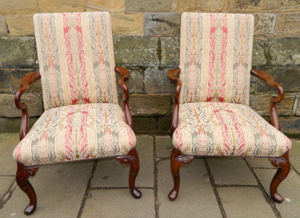 pair of gainsborough style armchairs