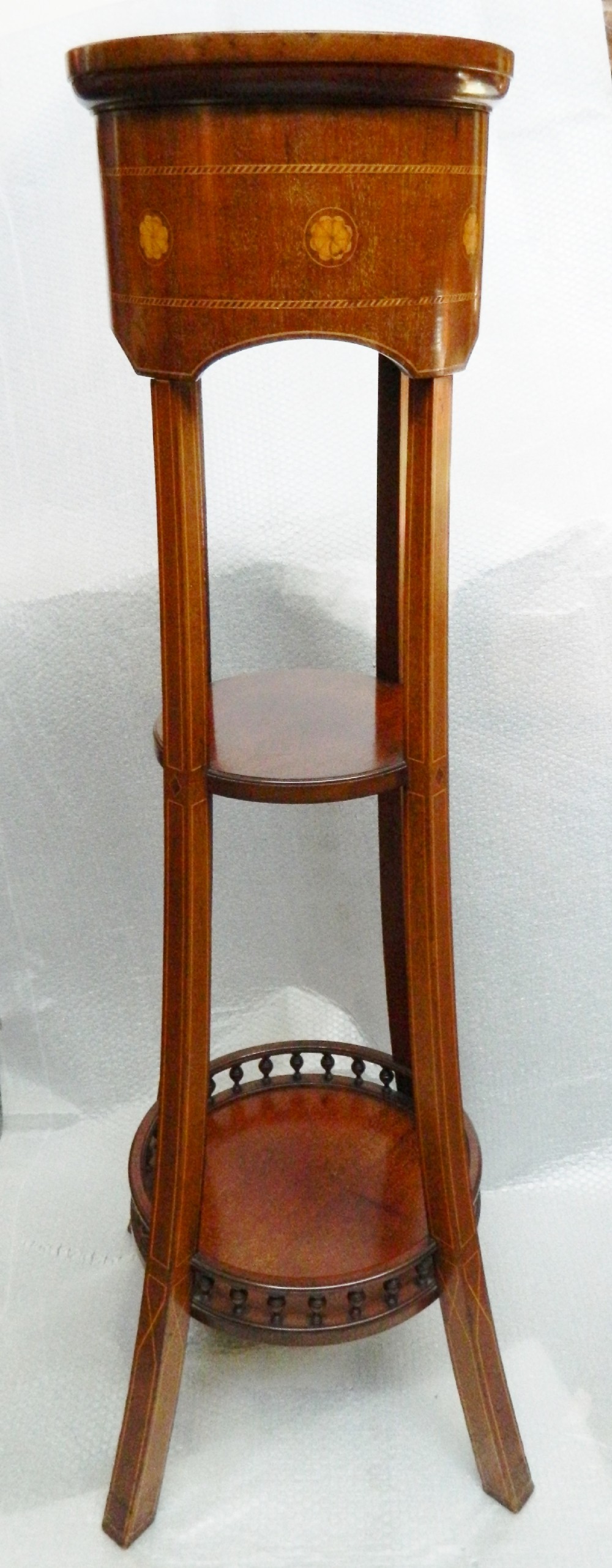tall inlaid torchere