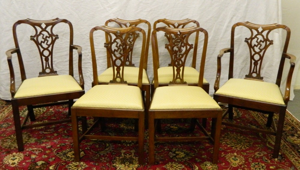 set of 6 mahogany dining chairs