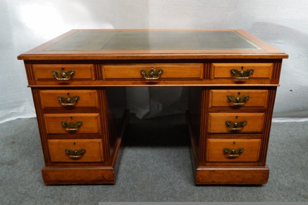 walnut pedestal desk