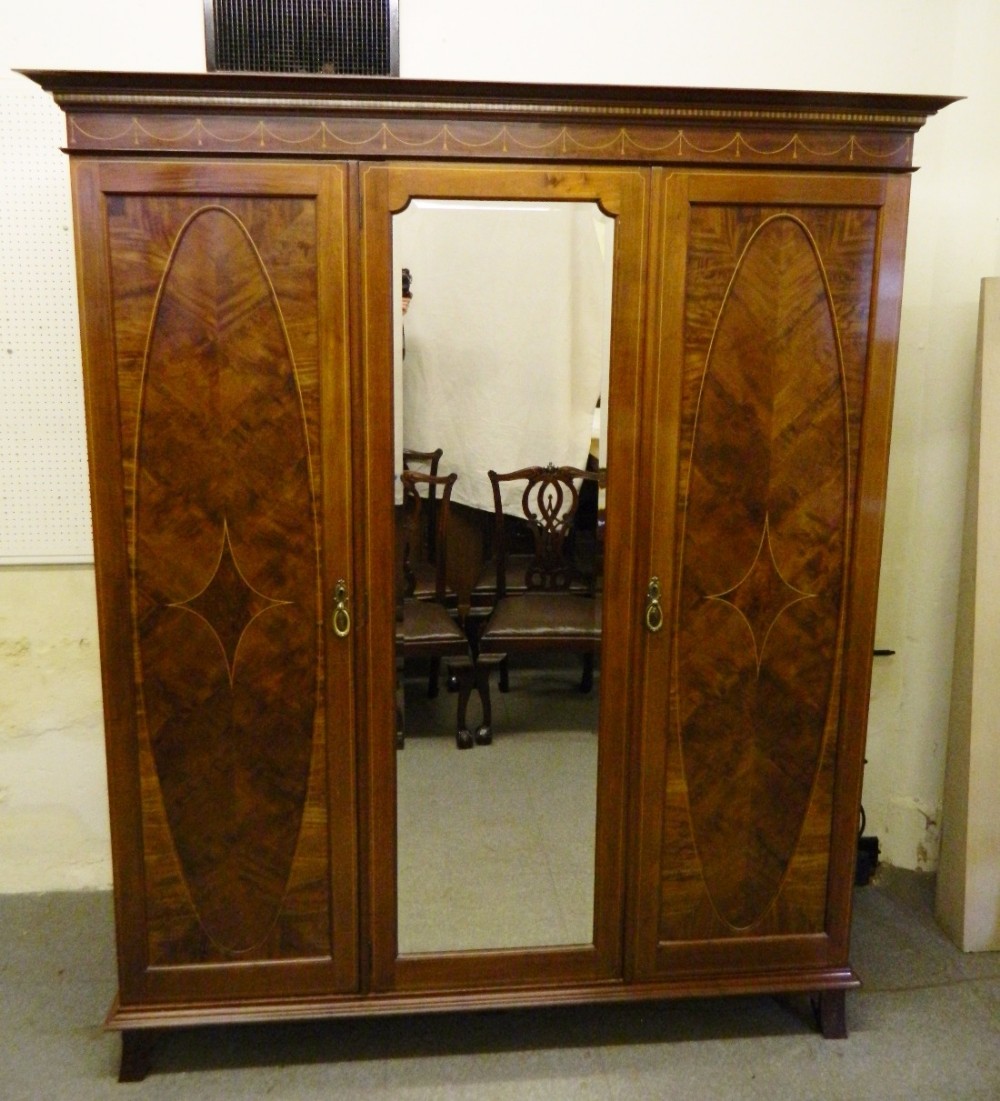 mahogany inlaid wardrobe
