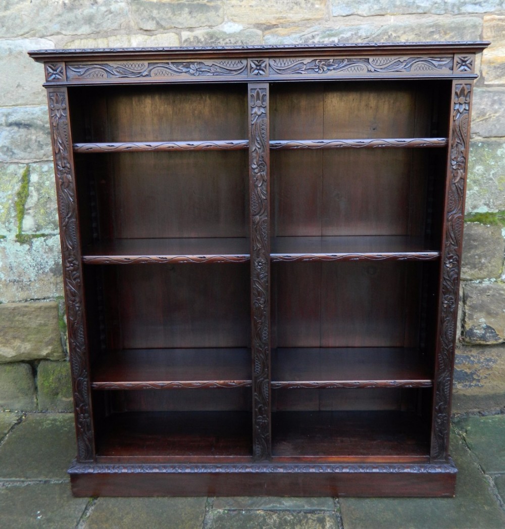carved mahogany bookcase