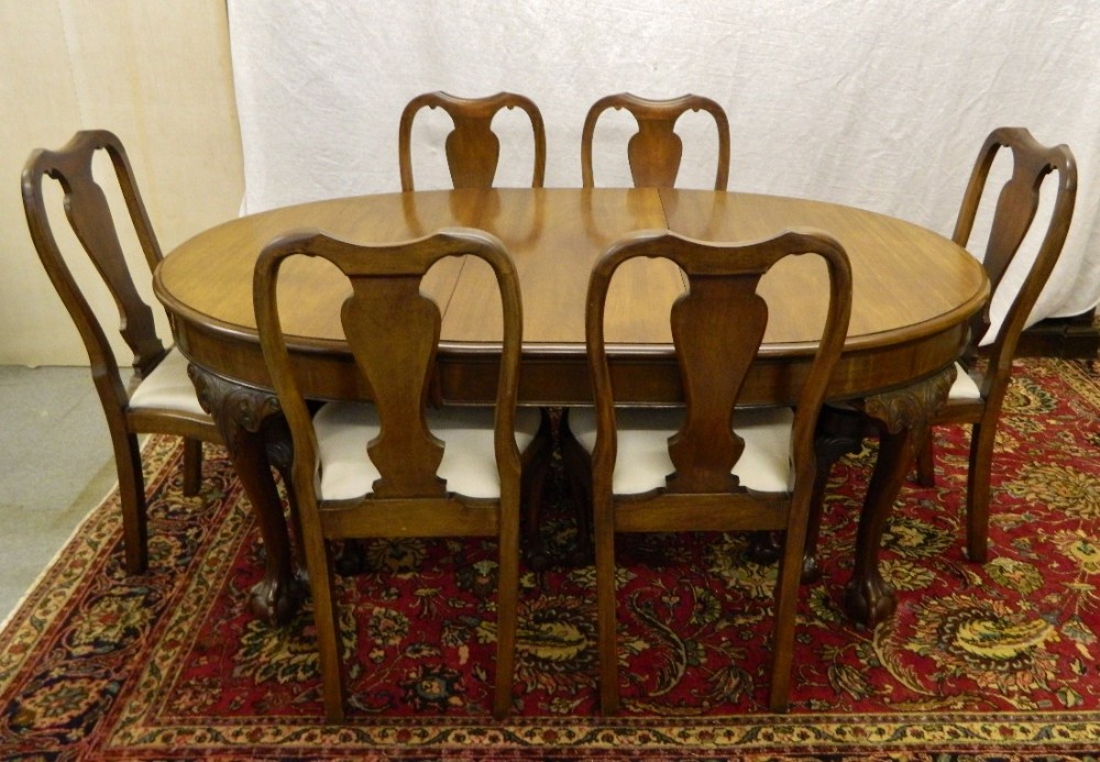 mahogany dining table & six chairs