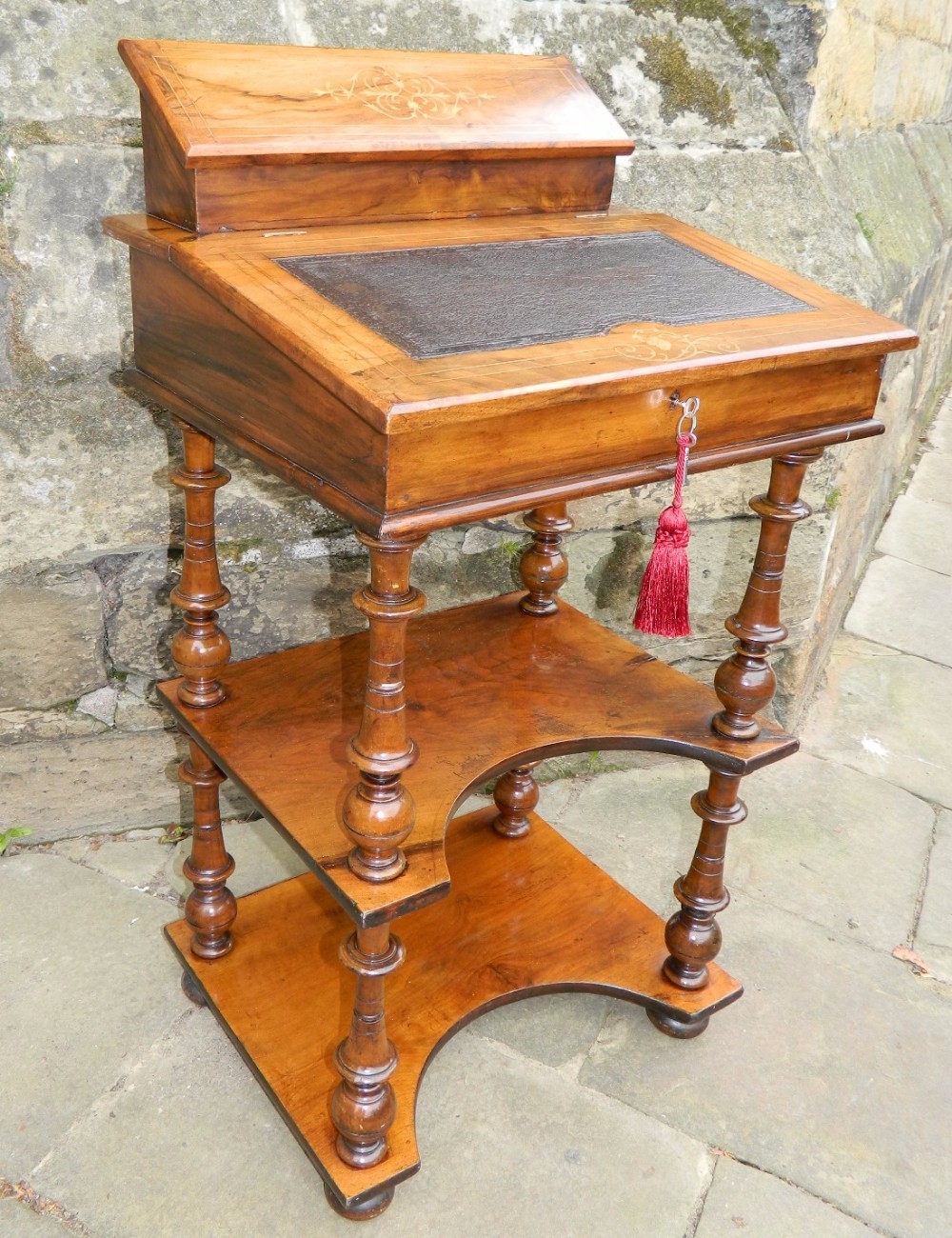 Victorian walnut davenport