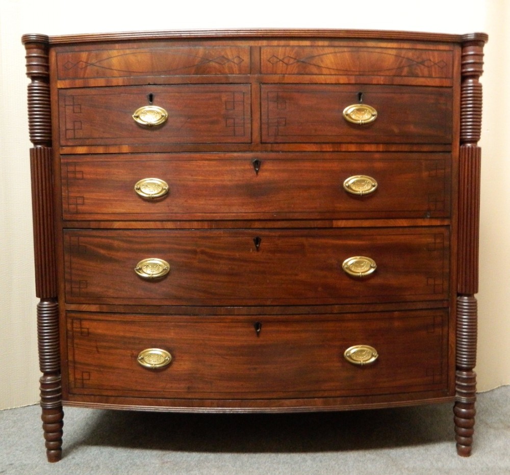 Regency mahogany bowfront chest of drawers