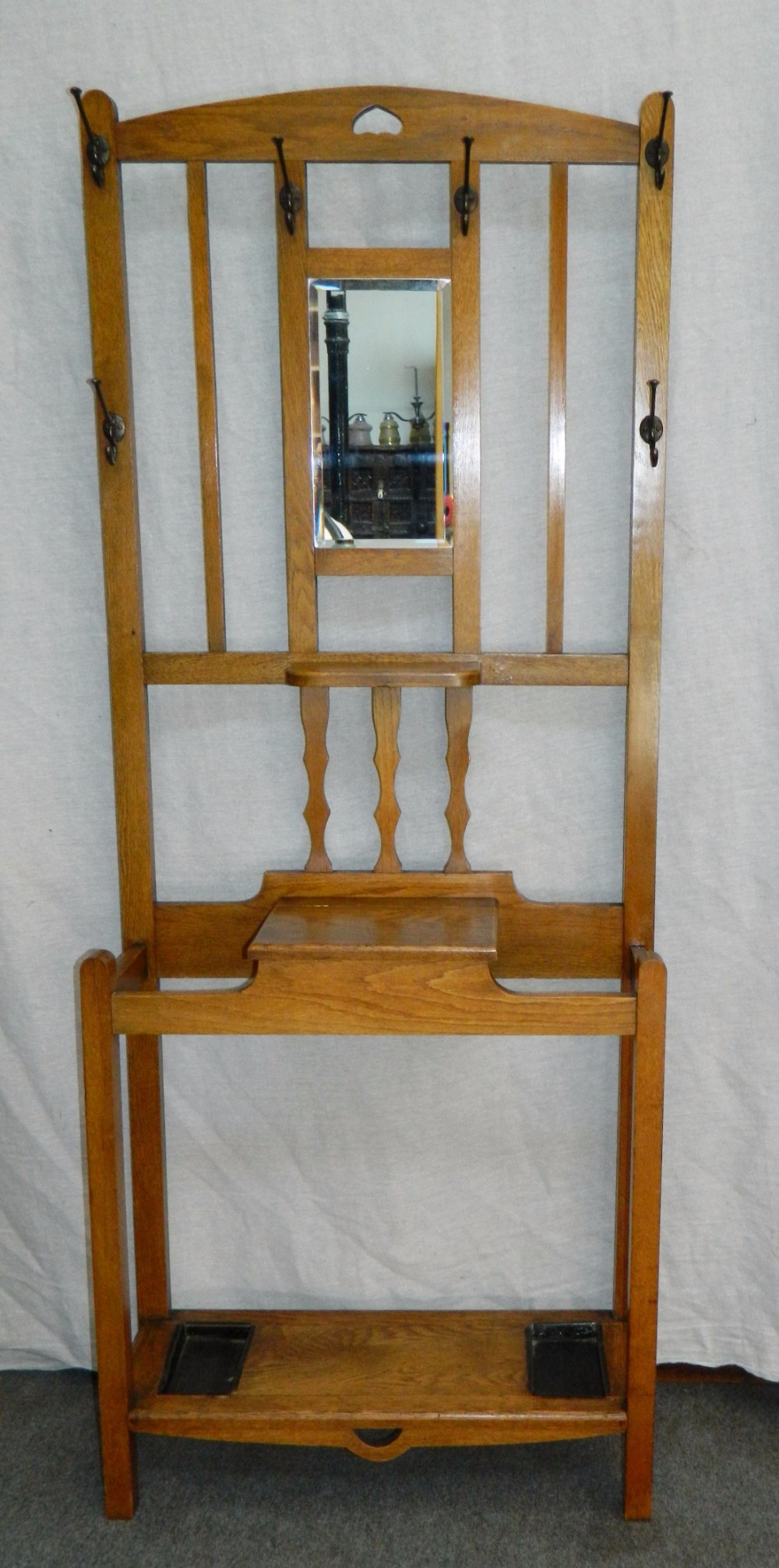 oak arts & crafts hall stand