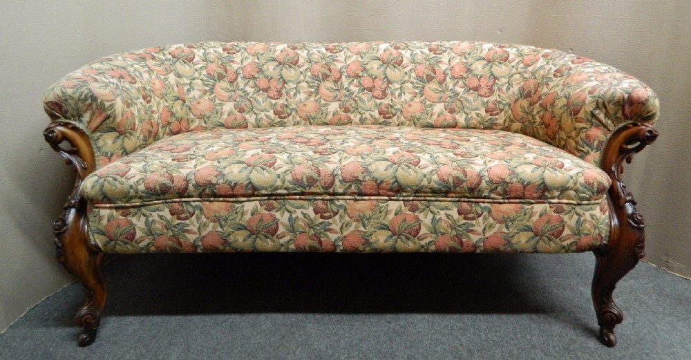 Victorian carved rosewood sofa