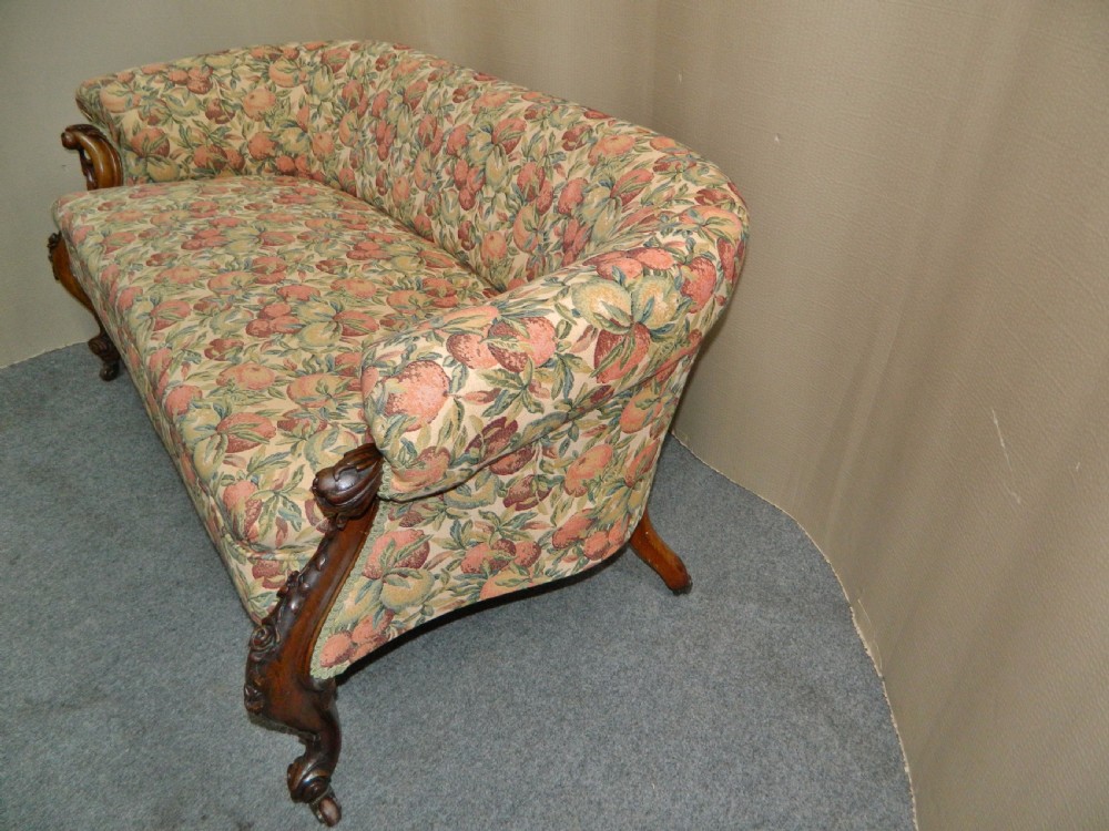 Victorian carved rosewood sofa View III