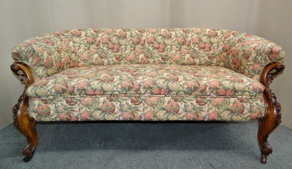 Victorian carved rosewood sofa View V