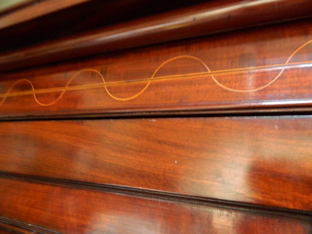 Inlaid mahogany linen press View VI