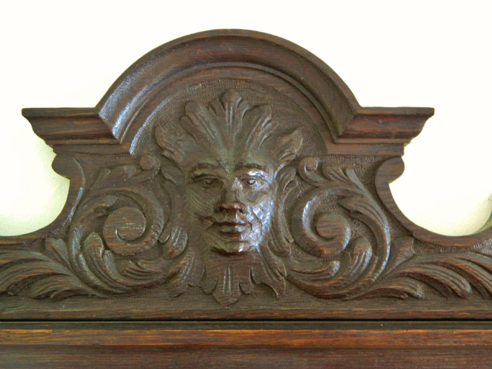 carved oak green man hall stand View V