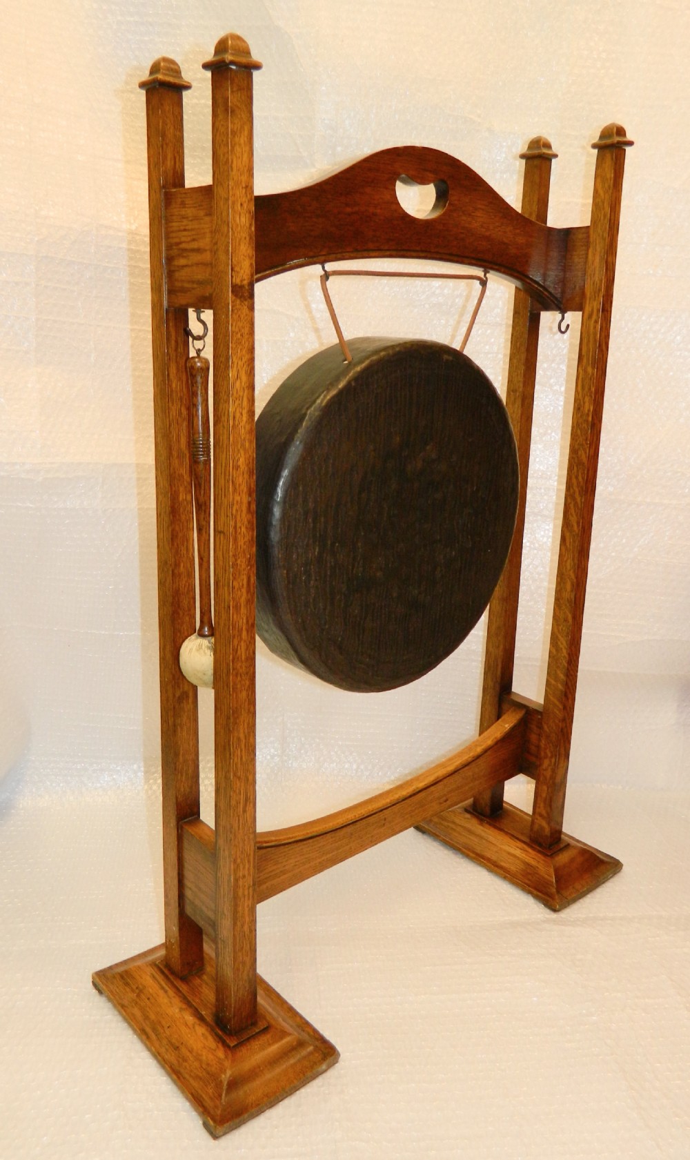 Arts & Crafts oak dinner gong