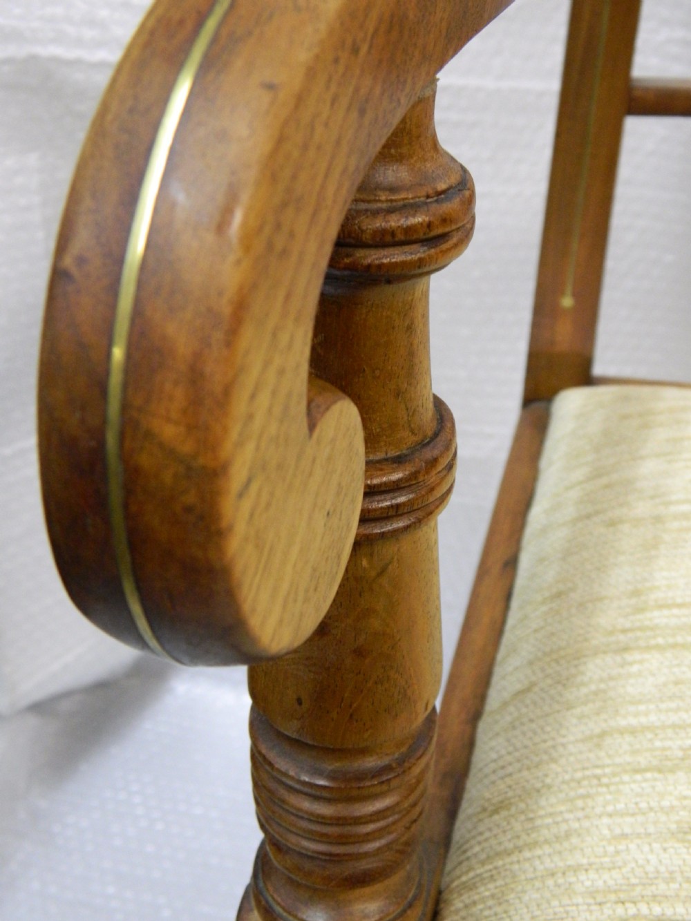Regency mahogany brass inlaid armchair View VI