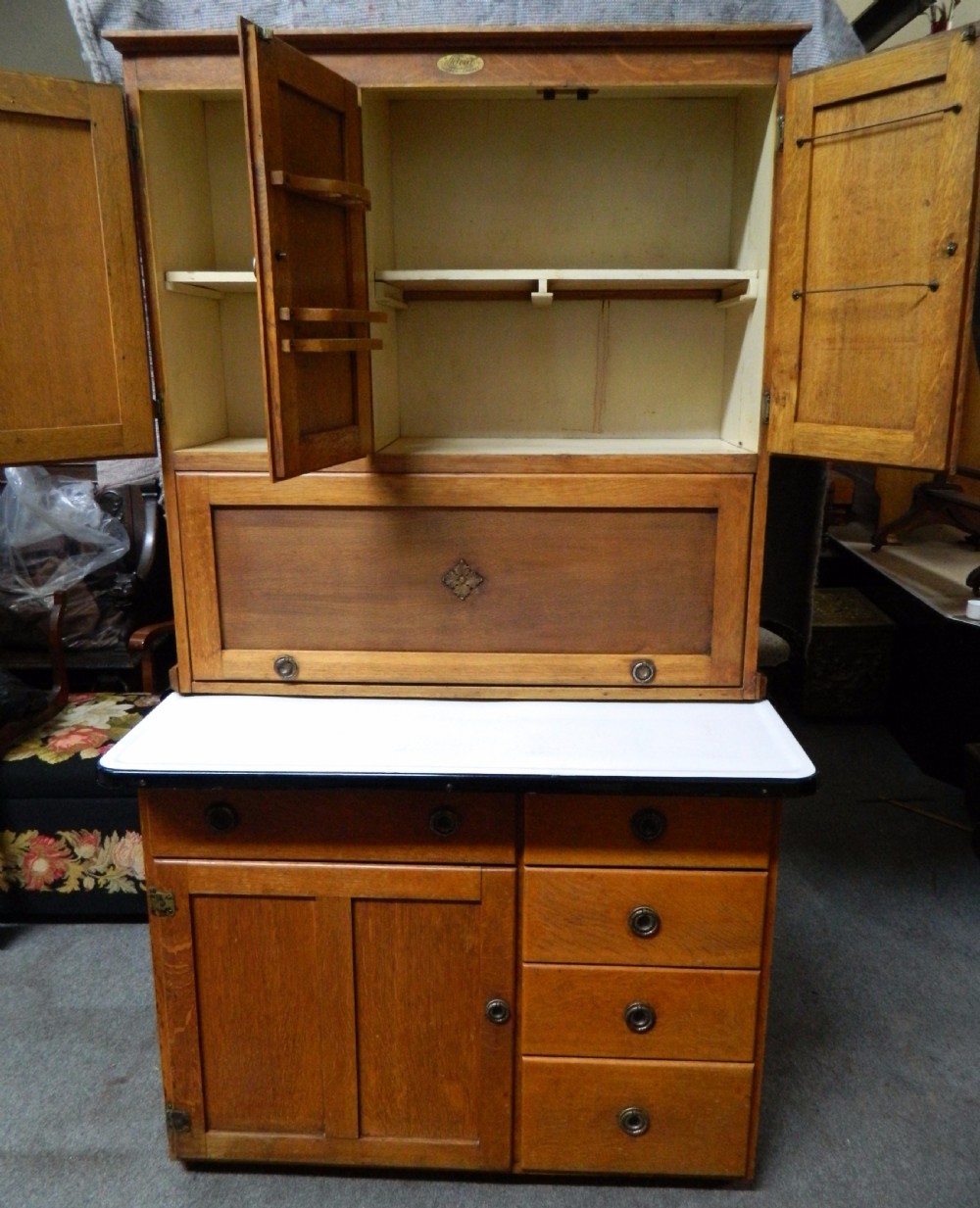 oak kitchen cupboard - Hoosier View III