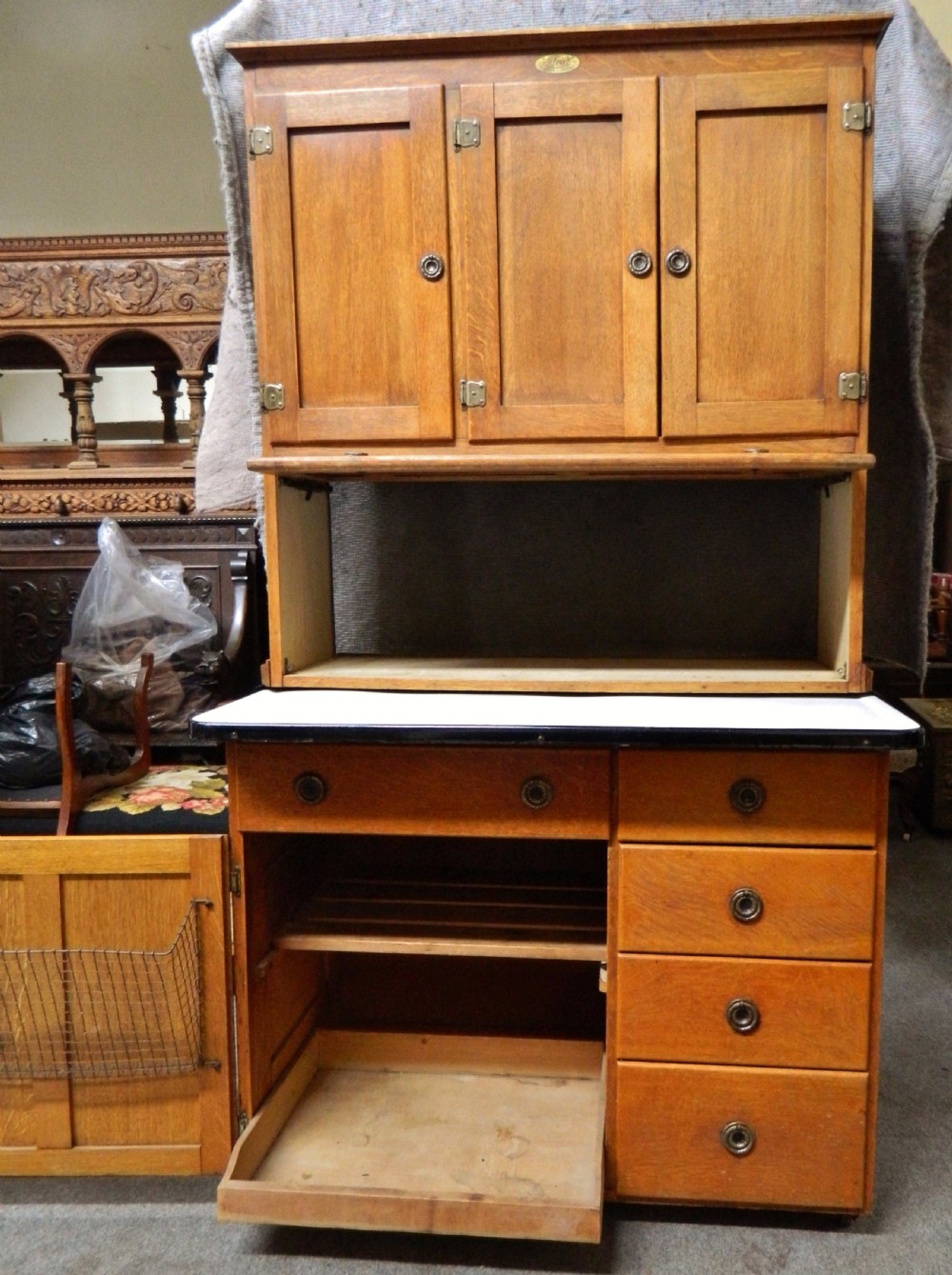 oak kitchen cupboard - Hoosier View IV