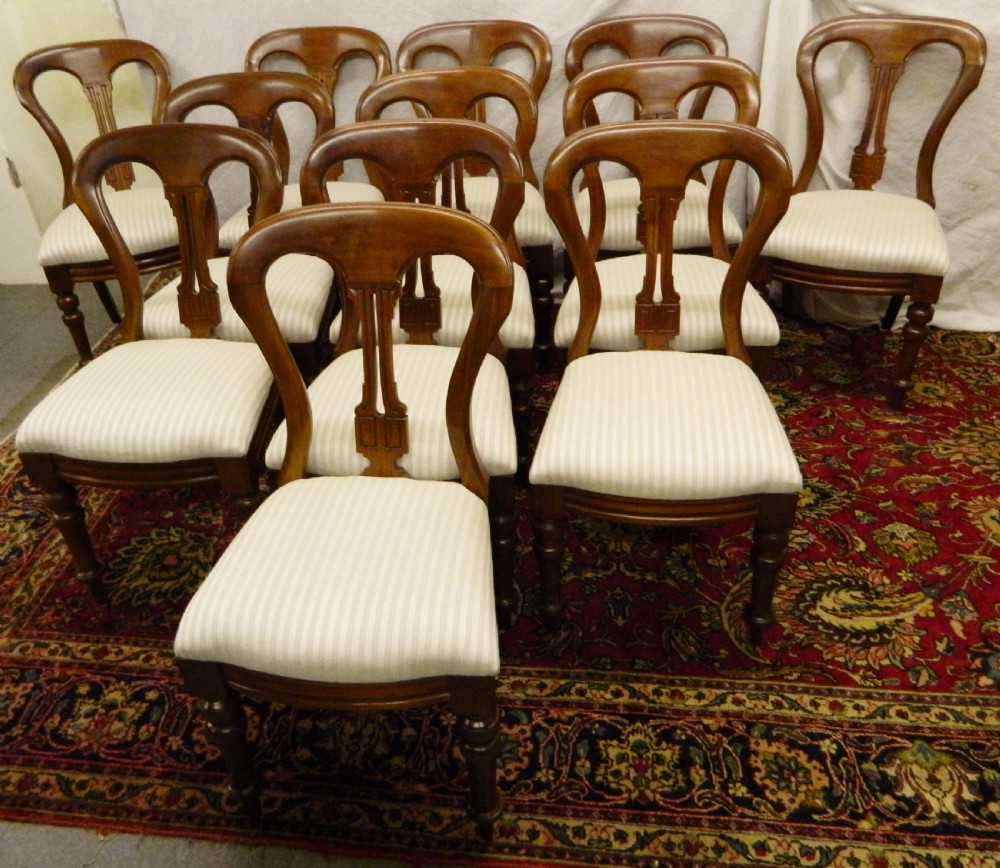 superb set of 12 mahogany dining chairs View VII
