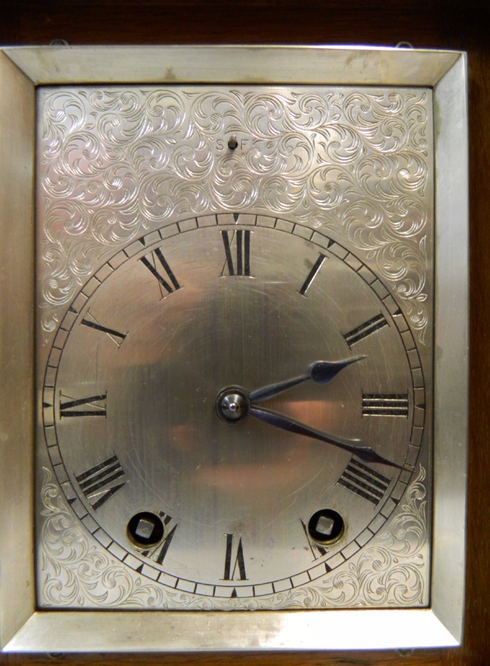 French oak & walnut mantel clock - Mougin Paris View IV