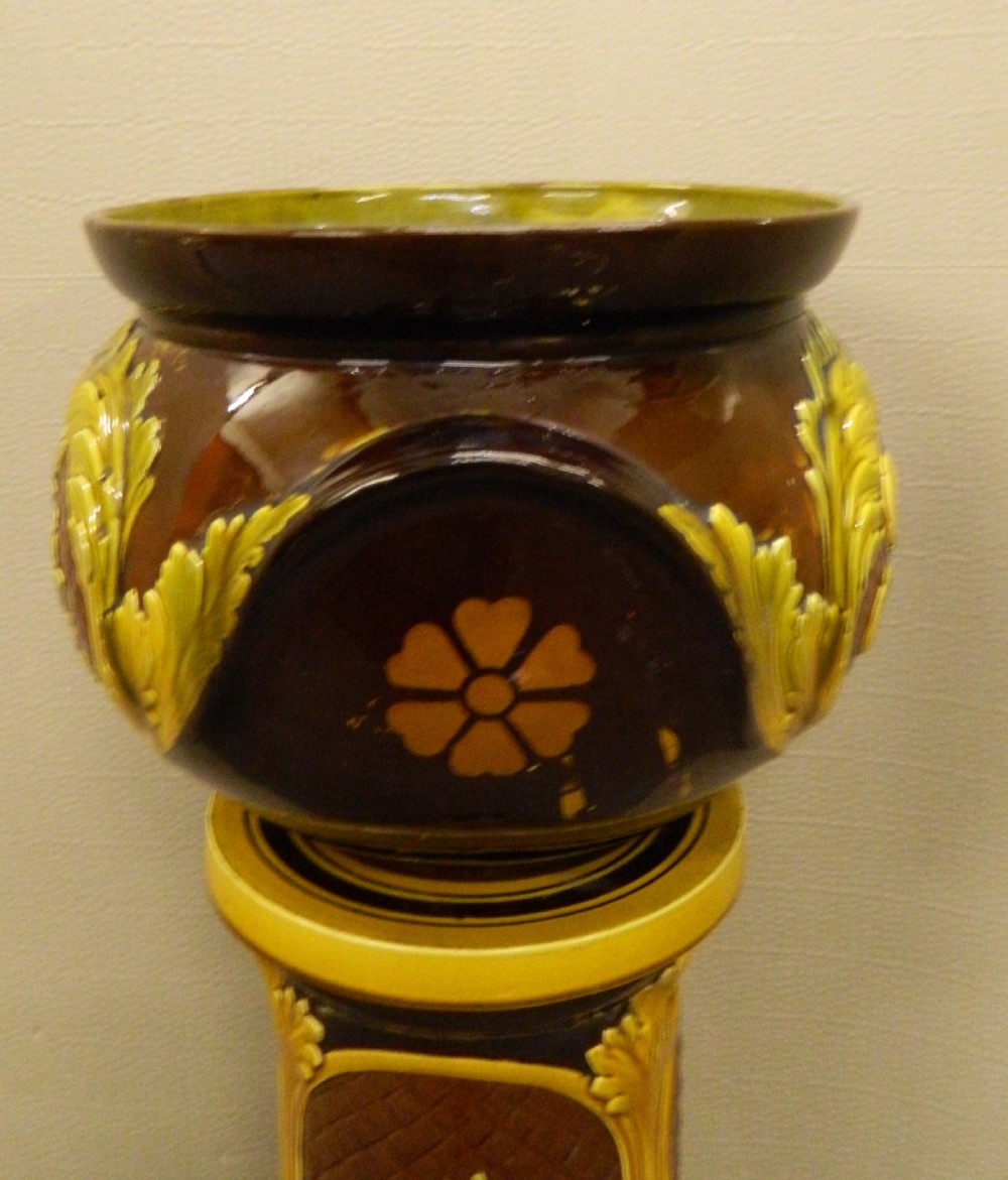 large majolica jardiniere on stand View VI