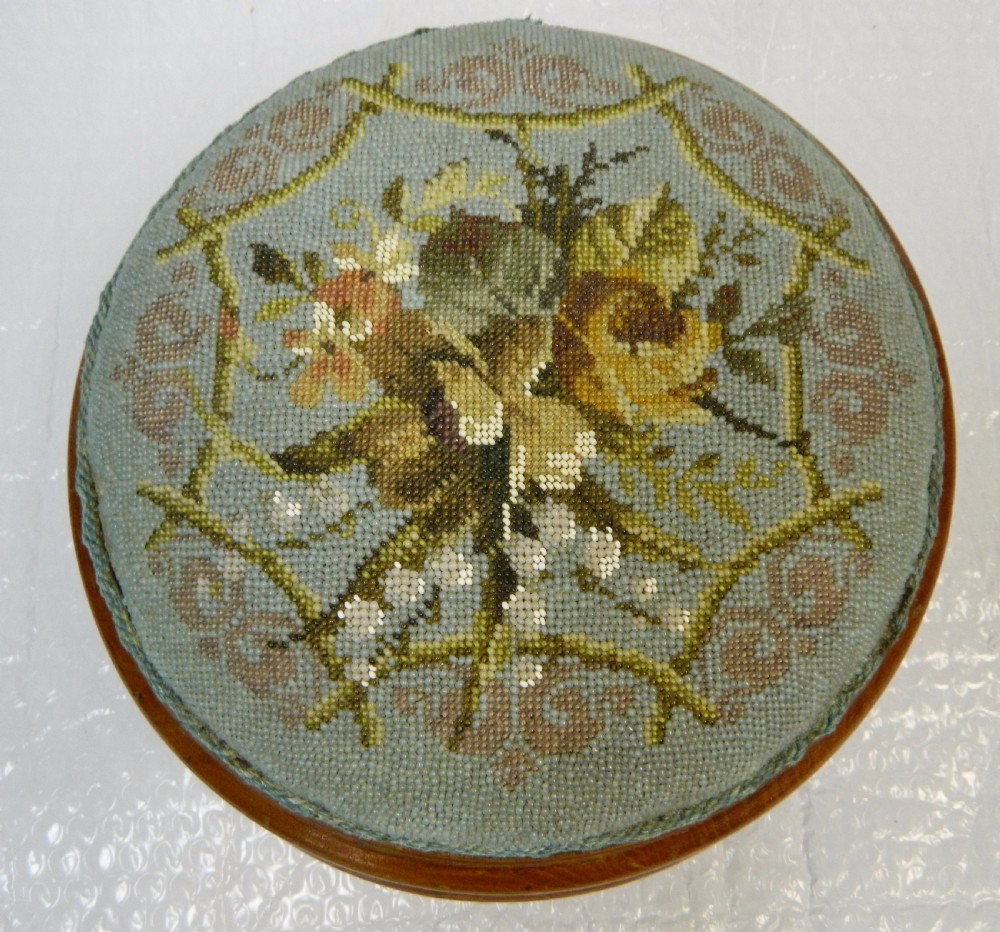 bead work foot stool View II