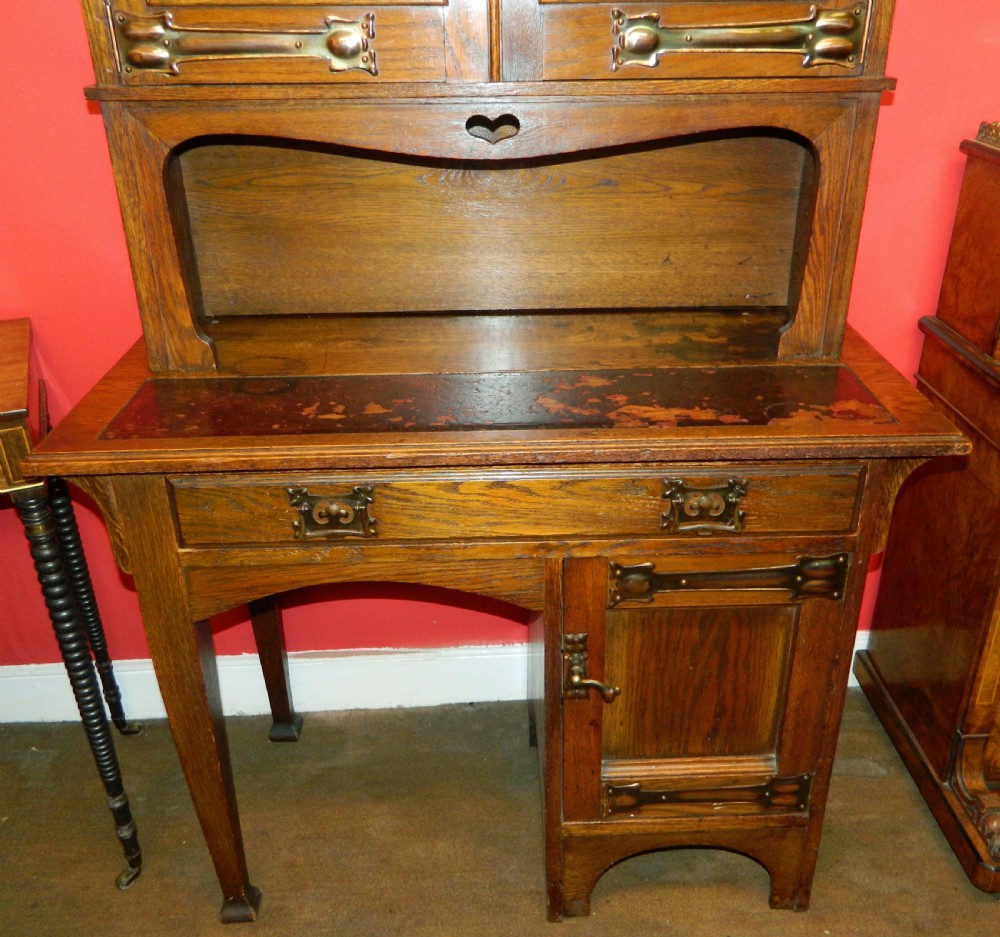 Arts & Crafts oak bookcase View II