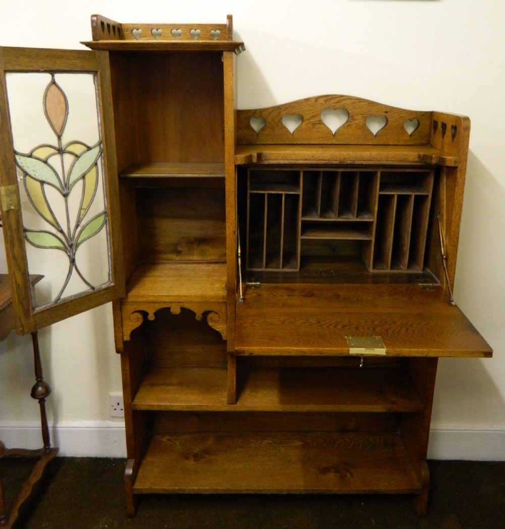 Arts & Crafts bureau bookcase View IV