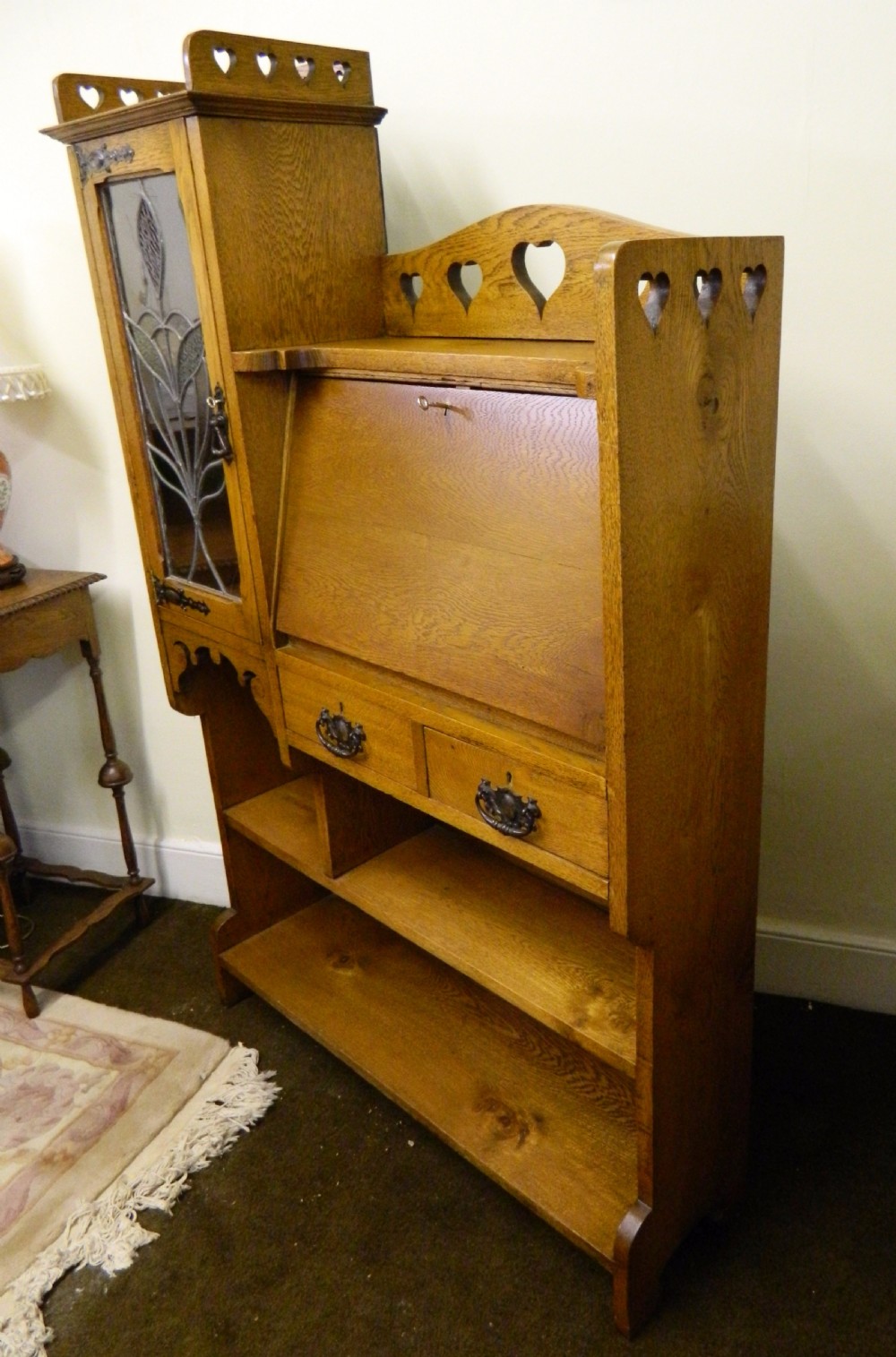 Arts & Crafts bureau bookcase View V