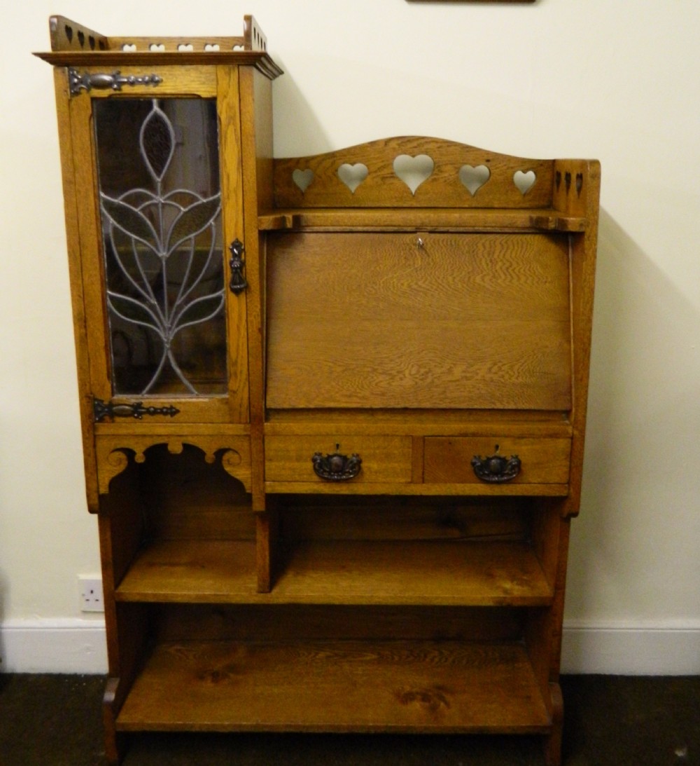 Arts & Crafts bureau bookcase View VII