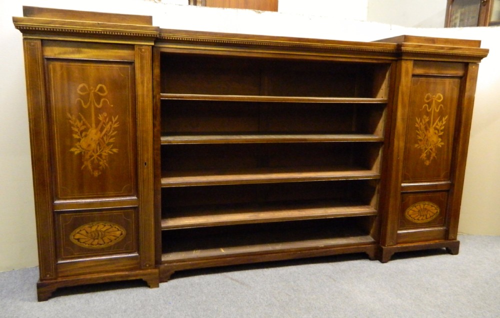 large inlaid mahogany bookcase View IV