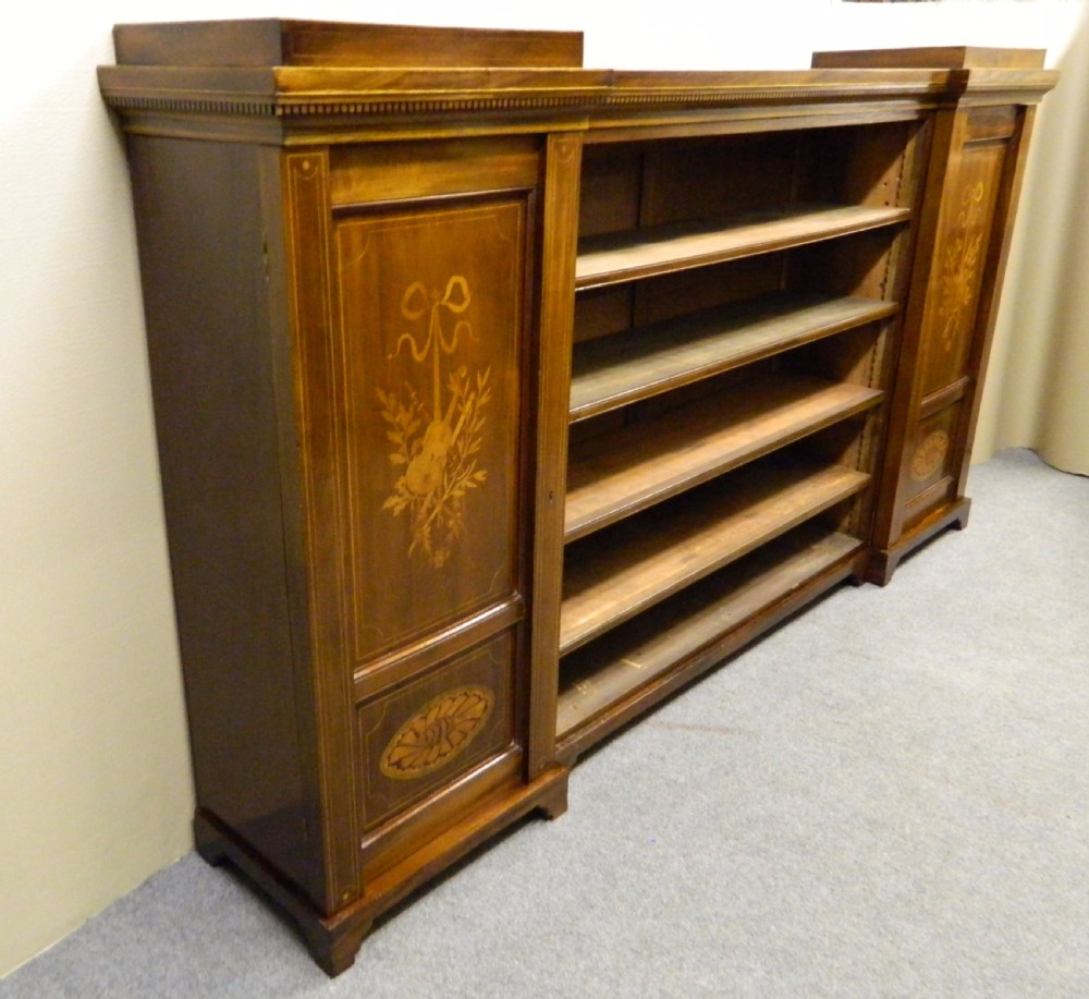 large inlaid mahogany bookcase View V