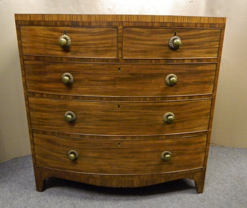 Regency mahogany bowfront chest of drawers View VI