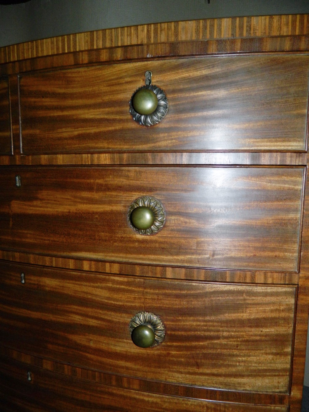 Regency mahogany bowfront chest of drawers View VII