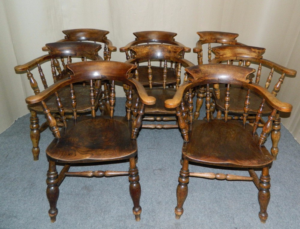 set of 8 smokers bow chairs