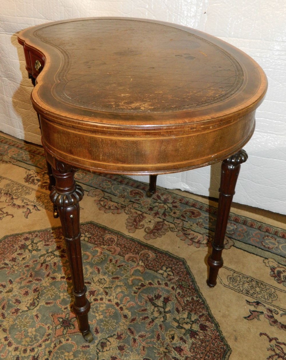 mahogany kidney shaped writing table View III