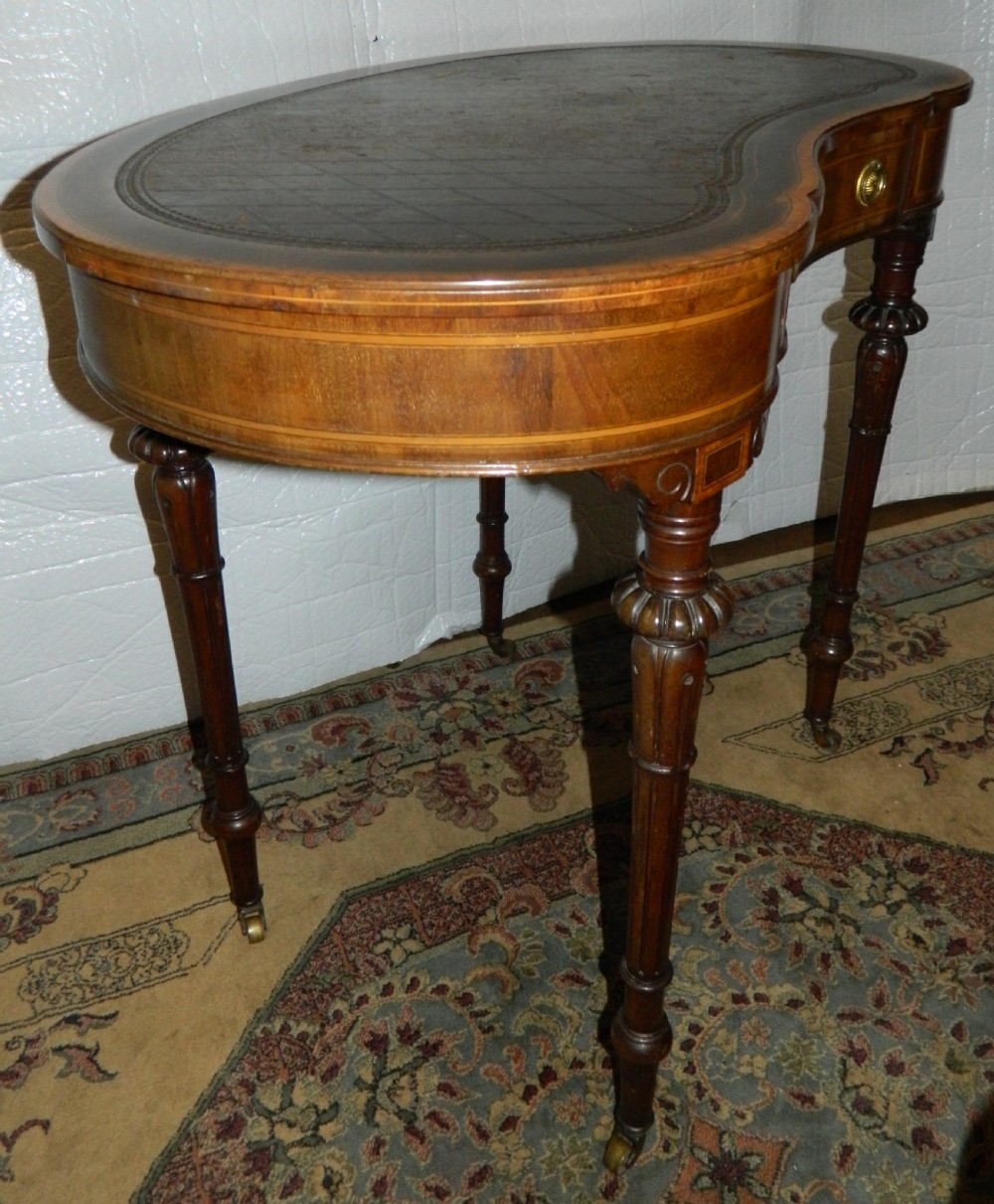 mahogany kidney shaped writing table View IV