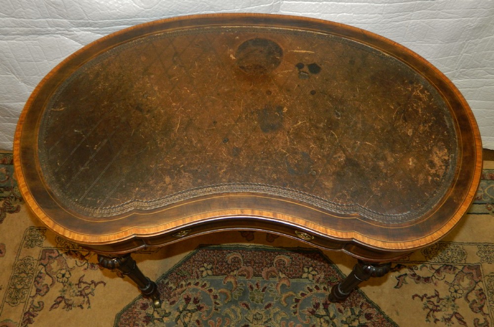 mahogany kidney shaped writing table View V