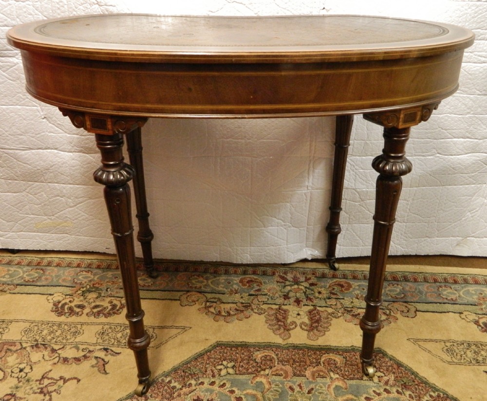 mahogany kidney shaped writing table View VI