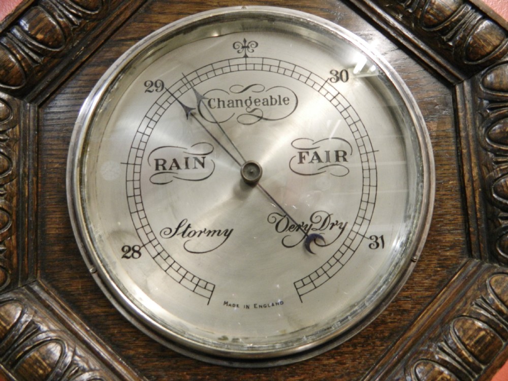 carved oak barometer View IV