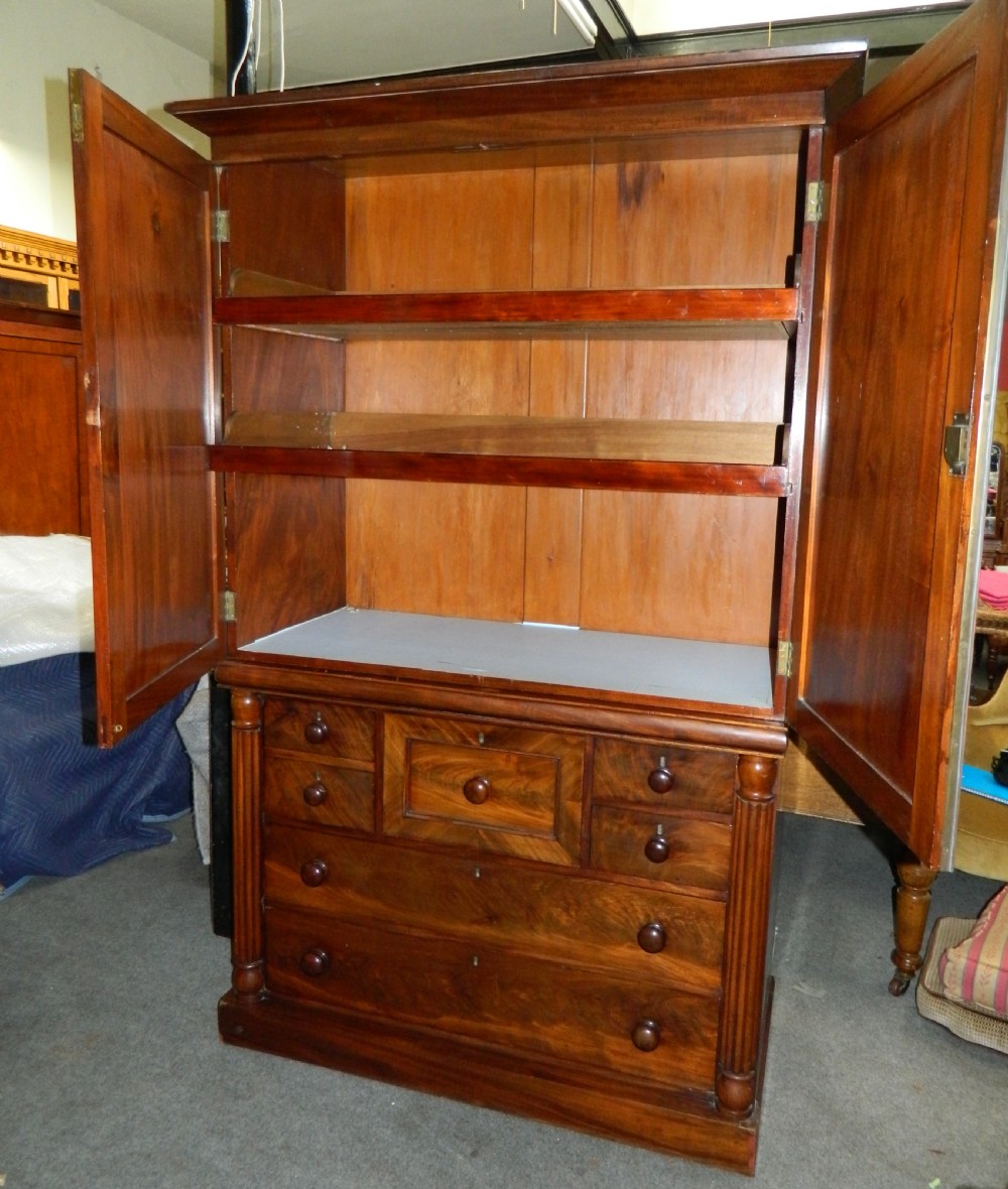 Scottish mahogany linen press View II